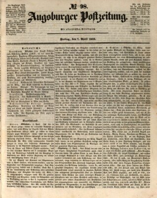 Augsburger Postzeitung Freitag 7. April 1848