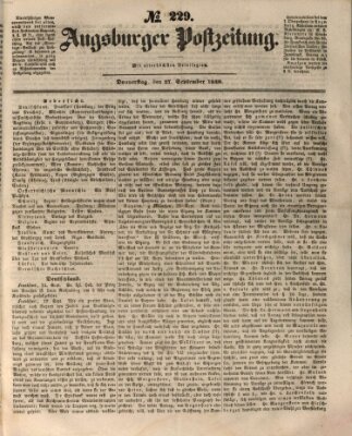 Augsburger Postzeitung Donnerstag 27. September 1849
