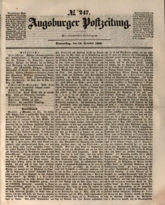 Augsburger Postzeitung Donnerstag 18. Oktober 1849