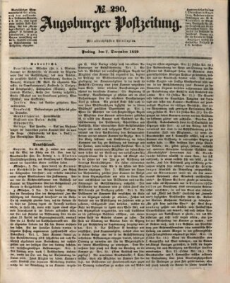 Augsburger Postzeitung Freitag 7. Dezember 1849