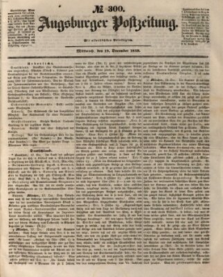 Augsburger Postzeitung Mittwoch 19. Dezember 1849