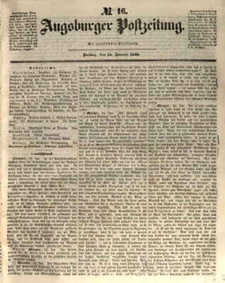 Augsburger Postzeitung Freitag 18. Januar 1850
