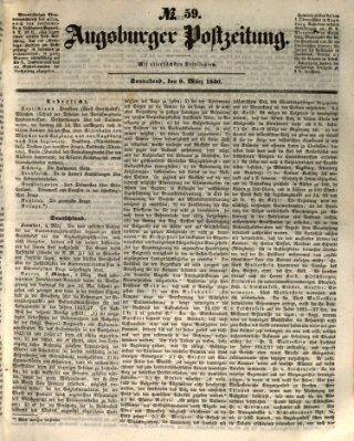 Augsburger Postzeitung Samstag 9. März 1850