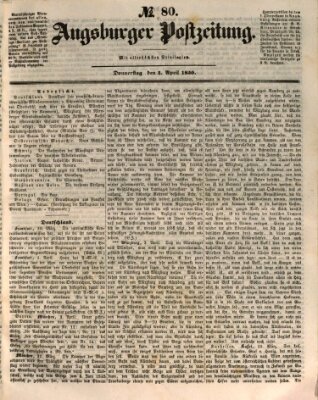 Augsburger Postzeitung Donnerstag 4. April 1850