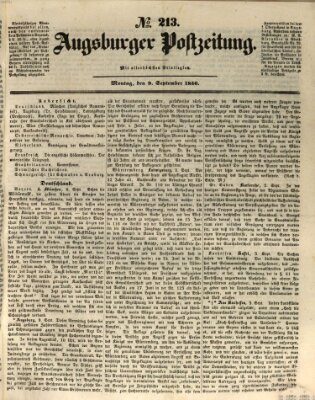 Augsburger Postzeitung Montag 9. September 1850