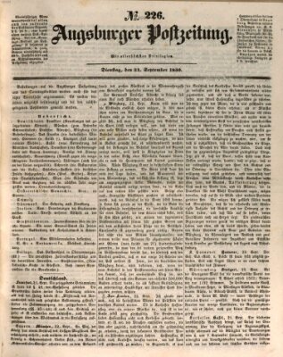 Augsburger Postzeitung Dienstag 24. September 1850