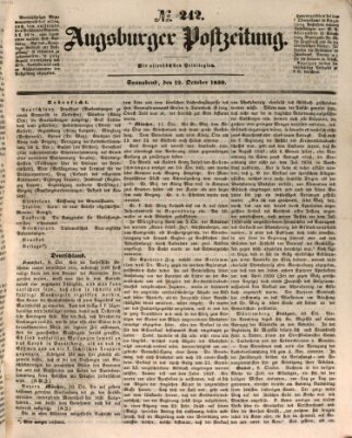 Augsburger Postzeitung Samstag 12. Oktober 1850