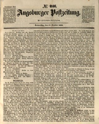 Augsburger Postzeitung Donnerstag 17. Oktober 1850