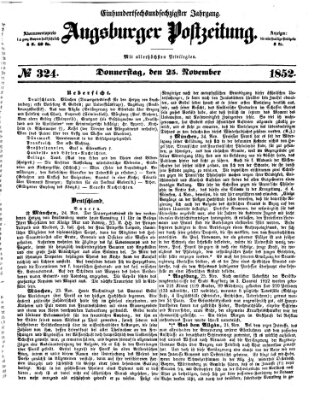Augsburger Postzeitung Donnerstag 25. November 1852