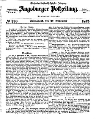 Augsburger Postzeitung Samstag 27. November 1852