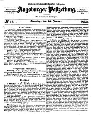 Augsburger Postzeitung Sonntag 16. Januar 1853