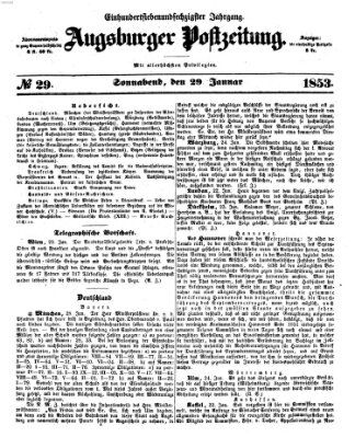Augsburger Postzeitung Samstag 29. Januar 1853