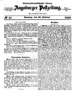 Augsburger Postzeitung Sonntag 20. Februar 1853