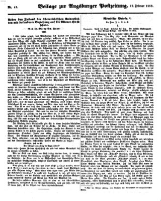 Augsburger Postzeitung Sonntag 27. Februar 1853