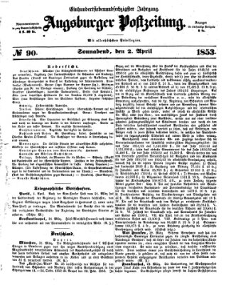 Augsburger Postzeitung Samstag 2. April 1853