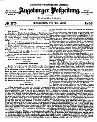 Augsburger Postzeitung Samstag 25. Juni 1853