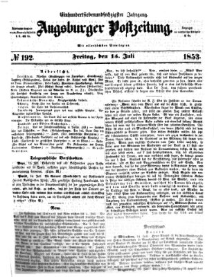 Augsburger Postzeitung Freitag 15. Juli 1853