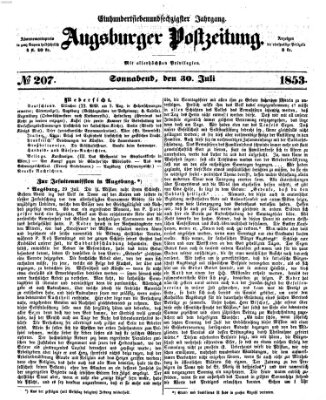Augsburger Postzeitung Samstag 30. Juli 1853