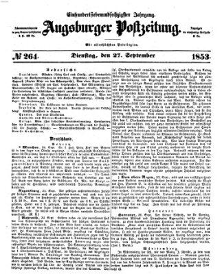 Augsburger Postzeitung Dienstag 27. September 1853