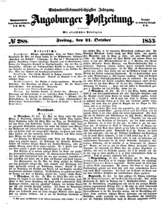 Augsburger Postzeitung Freitag 21. Oktober 1853