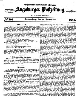 Augsburger Postzeitung Donnerstag 3. November 1853