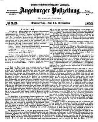 Augsburger Postzeitung Donnerstag 15. Dezember 1853