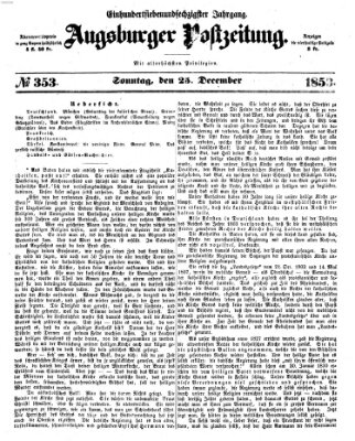 Augsburger Postzeitung Sonntag 25. Dezember 1853
