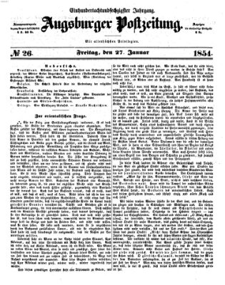 Augsburger Postzeitung Freitag 27. Januar 1854