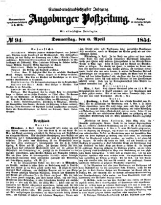 Augsburger Postzeitung Donnerstag 6. April 1854