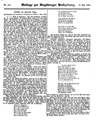 Augsburger Postzeitung Mittwoch 12. Juli 1854