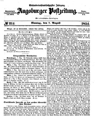 Augsburger Postzeitung Dienstag 7. August 1855
