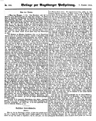 Augsburger Postzeitung Samstag 7. Oktober 1854