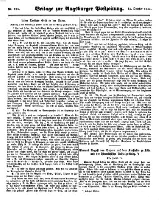 Augsburger Postzeitung Samstag 14. Oktober 1854