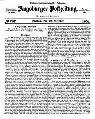 Augsburger Postzeitung Freitag 20. Oktober 1854