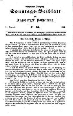 Augsburger Postzeitung Sonntag 31. Dezember 1854