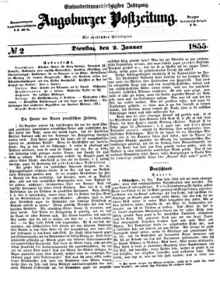 Augsburger Postzeitung Dienstag 2. Januar 1855