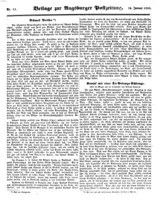 Augsburger Postzeitung Sonntag 14. Januar 1855