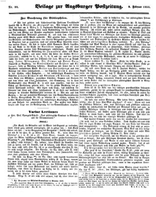 Augsburger Postzeitung Freitag 9. Februar 1855