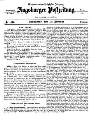 Augsburger Postzeitung Samstag 10. Februar 1855