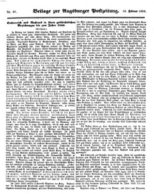 Augsburger Postzeitung Donnerstag 15. Februar 1855