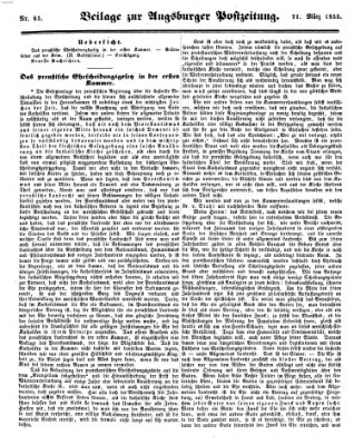 Augsburger Postzeitung Mittwoch 21. März 1855