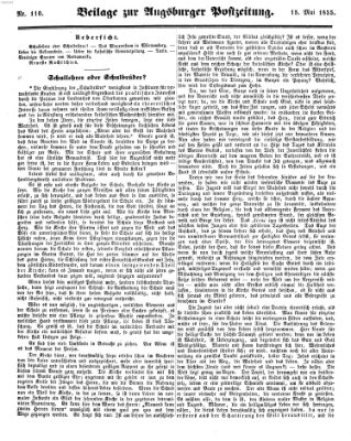 Augsburger Postzeitung Dienstag 15. Mai 1855