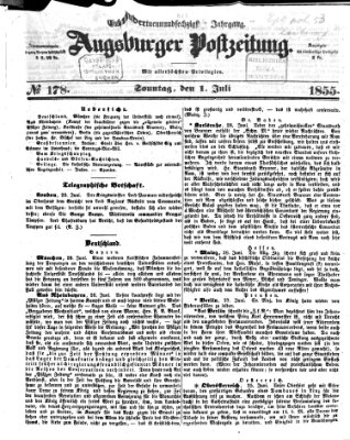 Augsburger Postzeitung Sonntag 1. Juli 1855