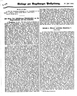 Augsburger Postzeitung Freitag 27. Juli 1855