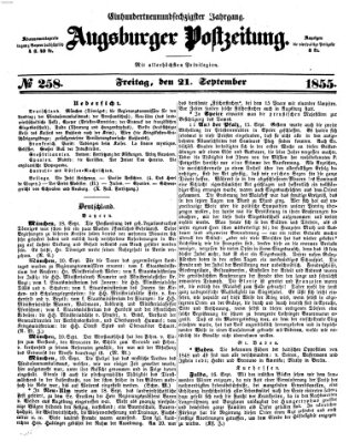 Augsburger Postzeitung Freitag 21. September 1855