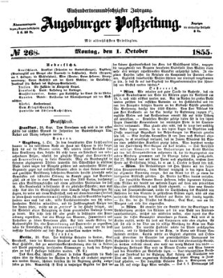 Augsburger Postzeitung Montag 1. Oktober 1855