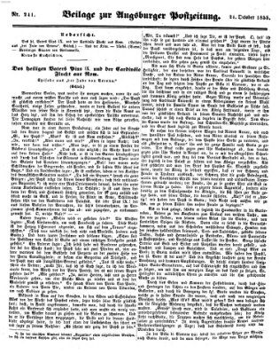 Augsburger Postzeitung Mittwoch 24. Oktober 1855
