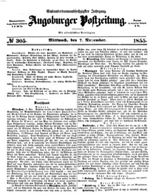 Augsburger Postzeitung Mittwoch 7. November 1855