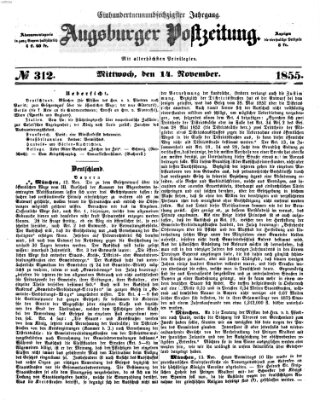 Augsburger Postzeitung Mittwoch 14. November 1855