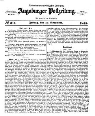 Augsburger Postzeitung Freitag 16. November 1855